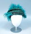 Image of Velvet toque with ostrich feathers, ca. 1910-1920s